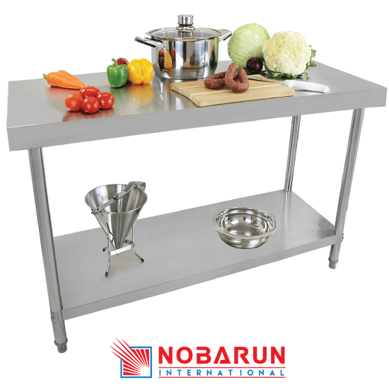 SS Work Table With Cutting Board